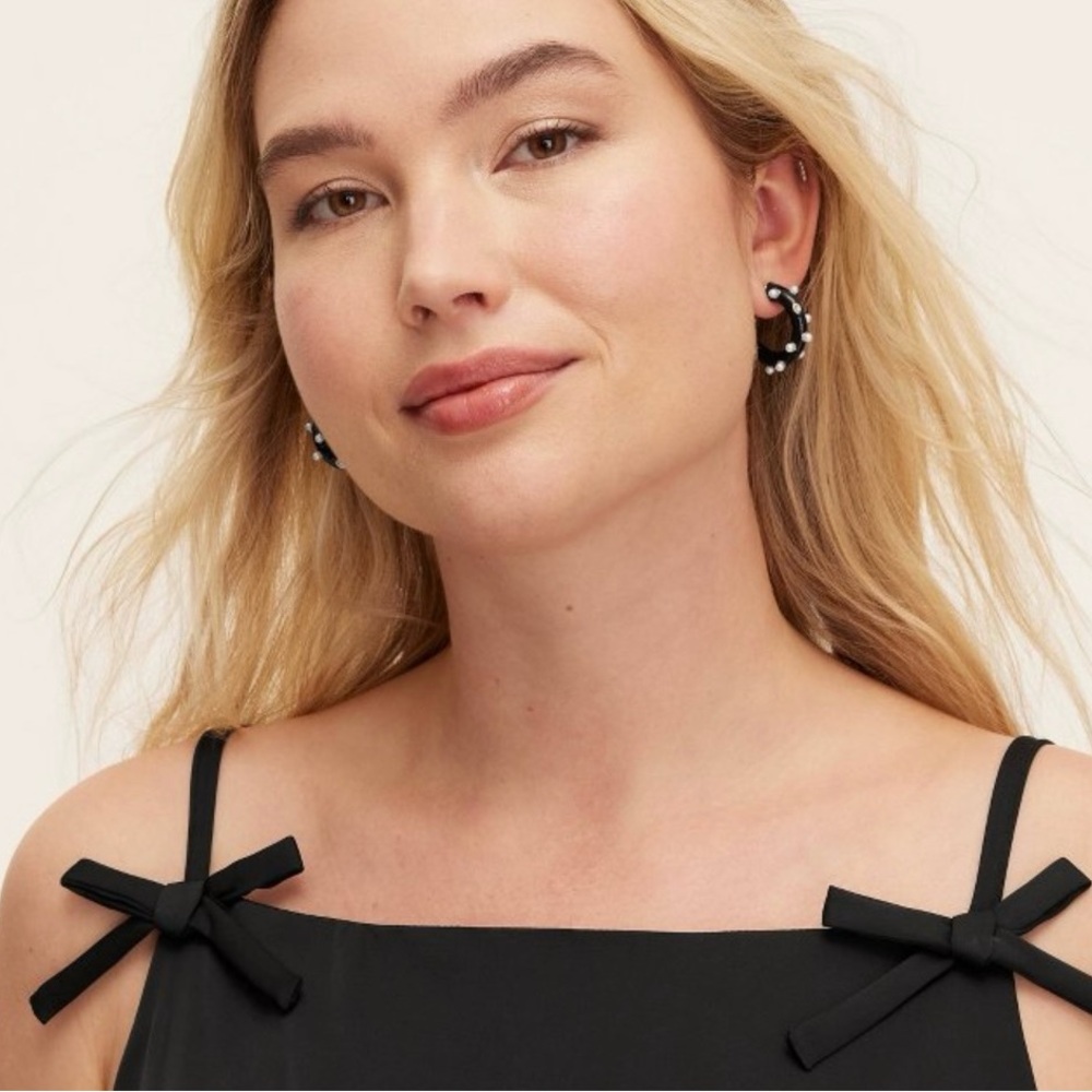 Black and Gold Drop Earrings with Decorative Design
